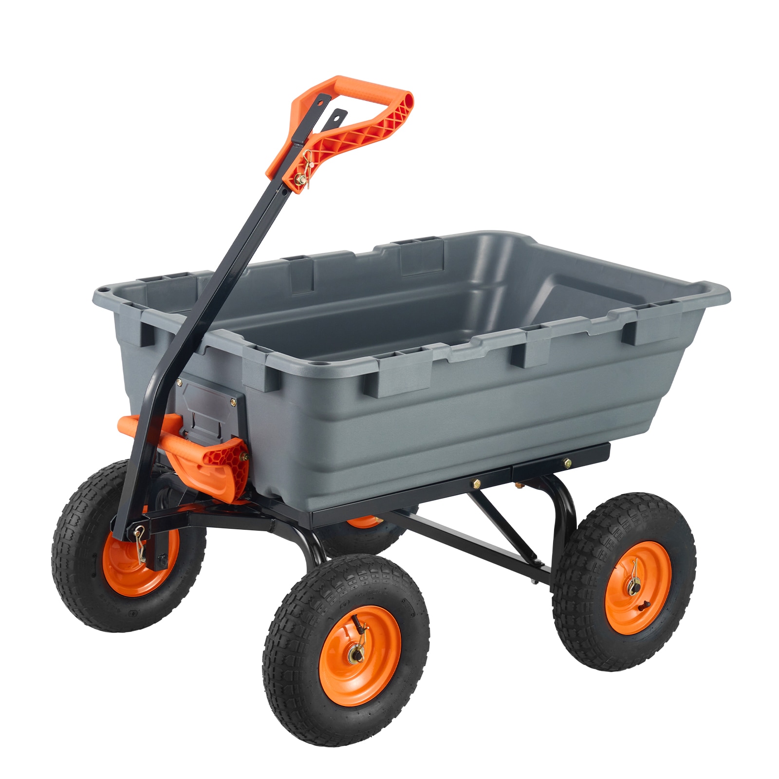 Garden Dump Cart With Steel Frame And Convertible Handle Utility_voghion.com